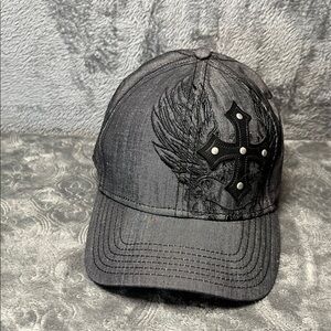 Explicit Brand Hat Cap Cross Skater Gray One Size Stretch